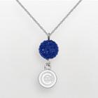 Logoart Chicago Cubs Sterling Silver Crystal Logo Pendant, Women's, Size: 18, Blue