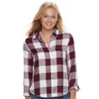 Juniors' So&reg; Print Shirt, Teens, Size: Medium, Dark Pink