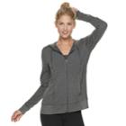 Women's Tek Gear&reg; French Terry Hooded Jacket, Size: Small, Dark Grey