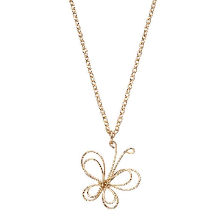 Mudd&reg; Wire Butterfly Pendant Necklace, Women's, Gold