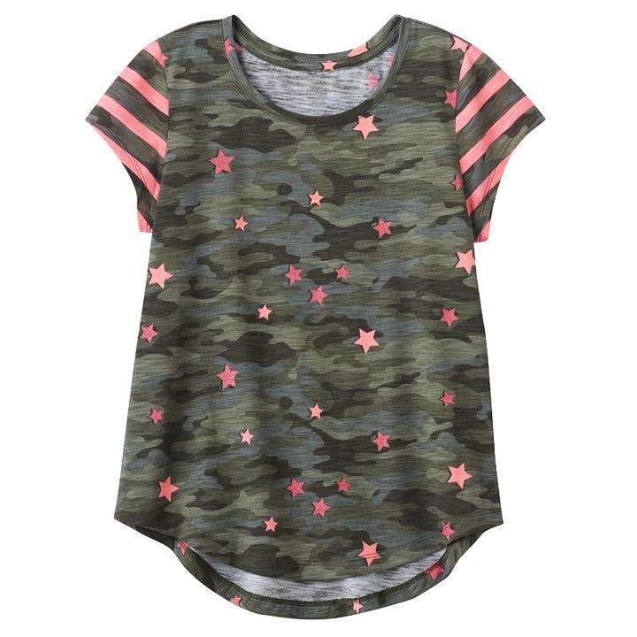 Girls 7-16 & Plus Size So&reg; Short Sleeve Curve Hem Tee, Girl's, Size: 16, Med Green