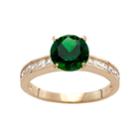 10k Gold Simulated Emerald & Lab-created White Sapphire Ring, Women's, Size: 8, Green