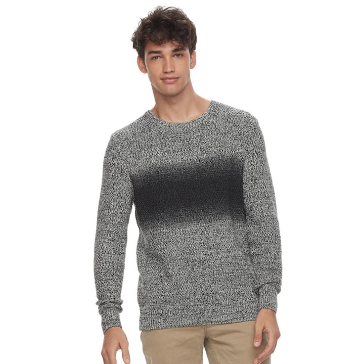 Men's Urban Pipeline Dye Effect Pull-over Sweater, Size: Medium, Black