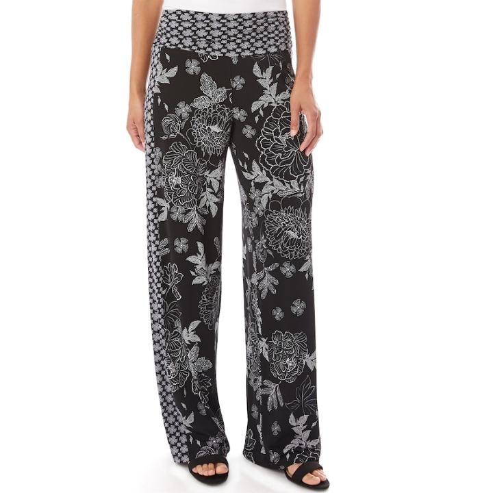 Women's Apt. 9&reg; Print Palazzo Pant, Size: Large, Etchy Flower