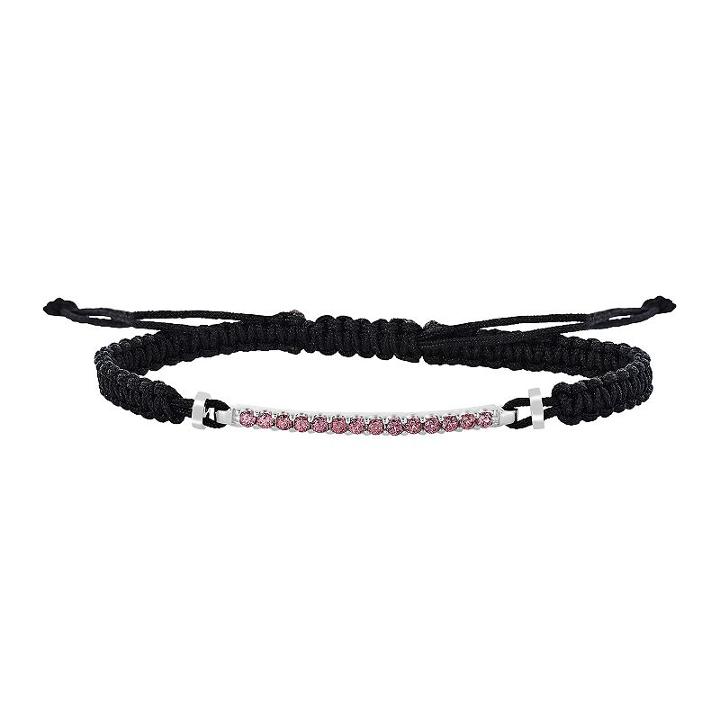 Oro Leoni Sterling Silver Rhodolite Garnet Woven Bracelet - Made With Genuine Swarovski Gemstones, Women's, Red