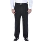 Big & Tall Haggar Premium Stretch No-iron Khaki Pleated Pants, Men's, Size: 48x30, Black