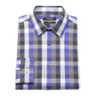 Men's Apt. 9 &reg; Slim-fit Plaid Stretch Dress Shirt, Size: 16.5-34/35, Purple