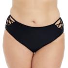Plus Size Island Soul Curve Macram Hipster Bikini Bottoms, Women's, Size: 3xl, Black
