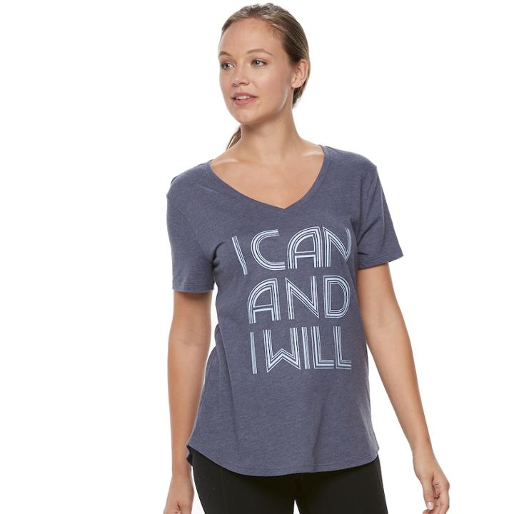 Women's Tek Gear&reg; Dry Tek V-neck Tee, Size: Xl, Drk Purple