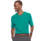 Men's Croft & Barrow&reg; V-neck Interlock Performance Tee, Size: Xl, Green