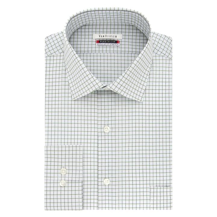 Big & Tall Van Heusen Flex Collar Spread-collar Dress Shirt, Men's, Size: 22 34/5b, Dark Green