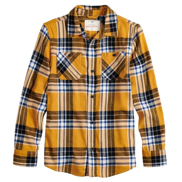 Boys 8-20 Urban Pipeline Plaid Button-down Flannel Shirt, Size: Xl, Drk Orange