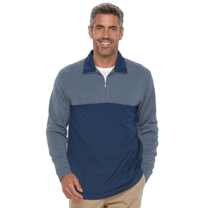 Men's Haggar In-motion Classic-fit Stretch Quarter-zip Pullover, Size: Xxl, Brt Purple