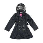 Girls 4-16 Pink Platinum Double Breasted Trench Coat, Girl's, Size: 10-12, Black
