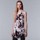 Women's Simply Vera Vera Wang Abstract Asymmetrical Tank, Size: Medium, Drk Purple
