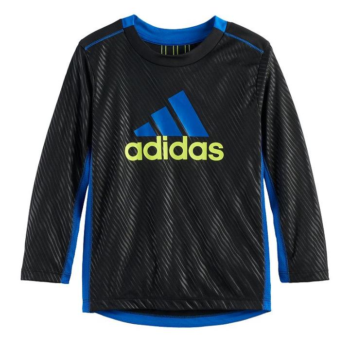 Boys 4-7x Adidas Mesh High Low Tee, Size: 6, Black