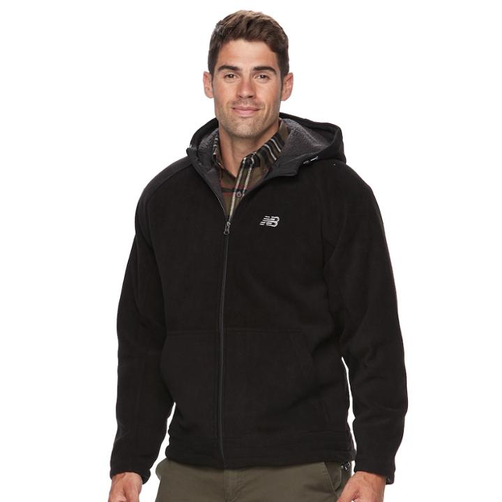 Men's New Balance Sherpa-lined Polar Fleece Hooded Jacket, Size: Large, Black