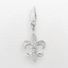 Sterling Silver Diamond Accent Fleur-de-lis Charm, Women's, Grey