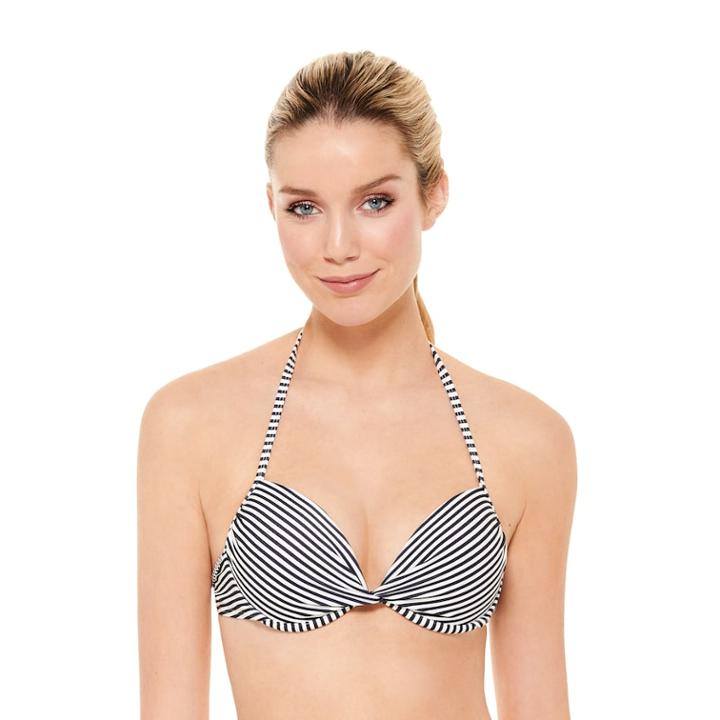 Juniors' Hot Water Push-up Triangle Halter Bikini Top, Women's, Size: Medium, White