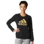Women's Adidas Logo Crewneck Fleece Sweatshirt, Size: Xl, Black