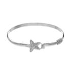 Sterling Silver Starfish Bangle Bracelet, Women's, Grey