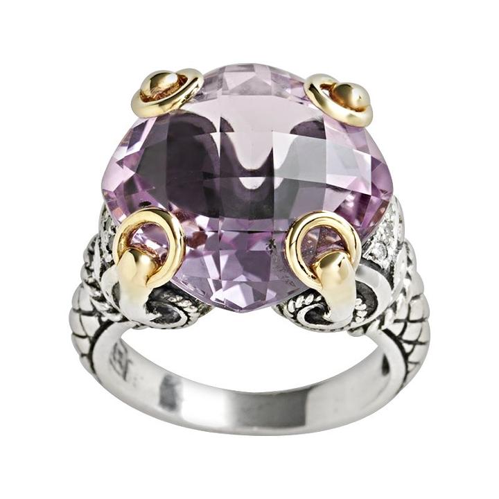 14k Gold And Sterling Silver Amethyst Ring, Women's, Size: 9, Purple