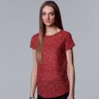 Women's Simply Vera Vera Wang Essential Windy Jacquard Tee, Size: Small, Med Red