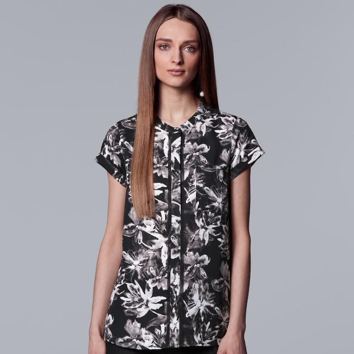 Women's Simply Vera Vera Wang Essential Popover Top, Size: Xs, Oxford