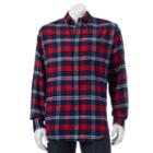 Big & Tall Croft & Barrow&reg; Slim-fit Plaid Flannel Button-down Shirt, Men's, Size: L Tall, Dark Blue