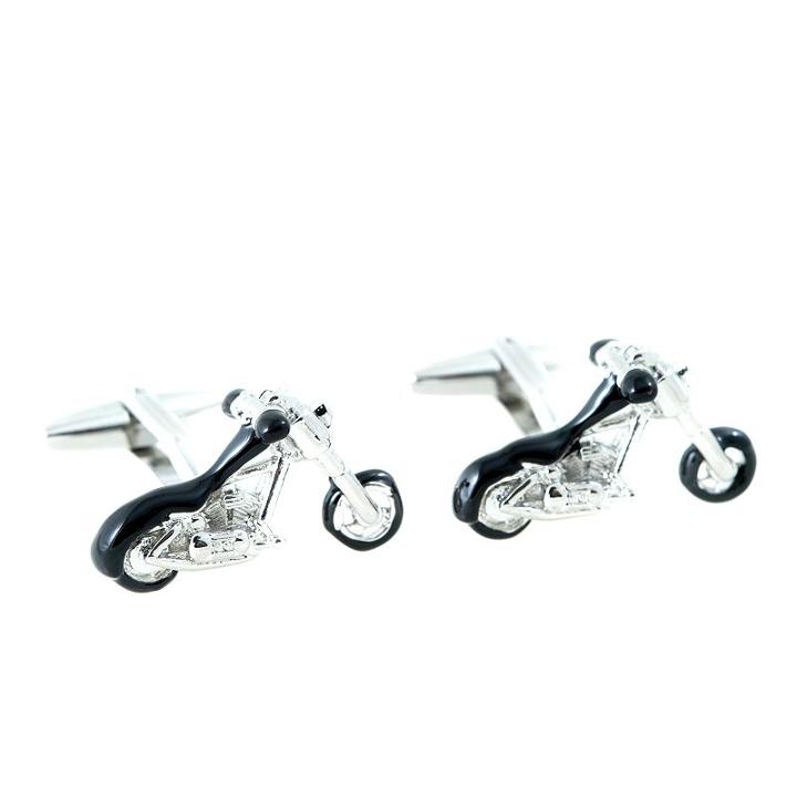 Bey-berk Rhodium-plated Motorcycle Cuff Links, Men's, Silver