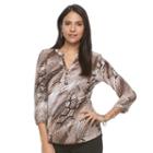 Women's Dana Buchman Jacquard Blouse, Size: Small, Beig/green (beig/khaki)