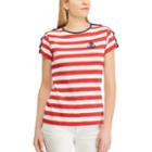 Women's Chaps Striped Anchor Tee, Size: Large, Red