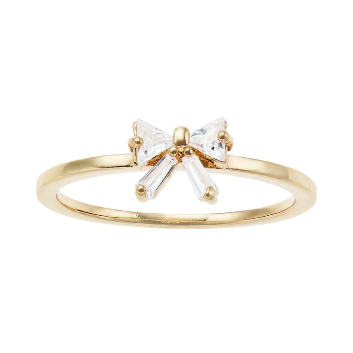 Lc Lauren Conrad Cubic Zirconia Bow Ring, Women's, Gold