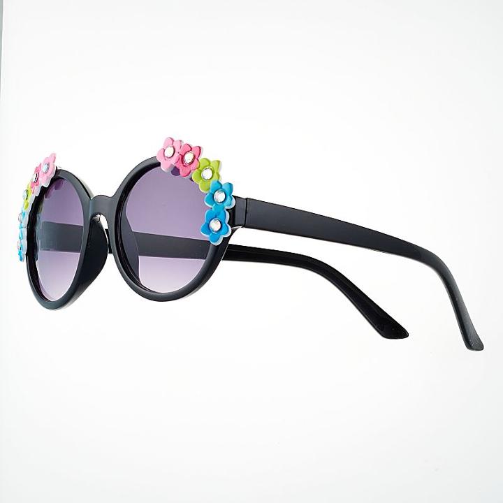Girls 4-16 3d Flower Round Sunglasses, Girl's, Ovrfl Oth