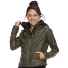 Juniors' J-2 Sherpa-lined Faux Leather Jacket, Teens, Size: Large, Dark Green