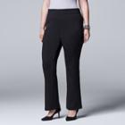 Plus Size Simply Vera Vera Wang Bootcut Ponte Pants, Women's, Size: 2xl, Black