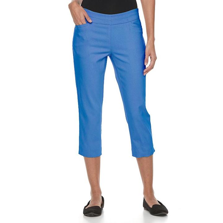 Petite Apt. 9&reg; Millennium Capri Dress Pants, Women's, Size: 4 Petite, Dark Blue