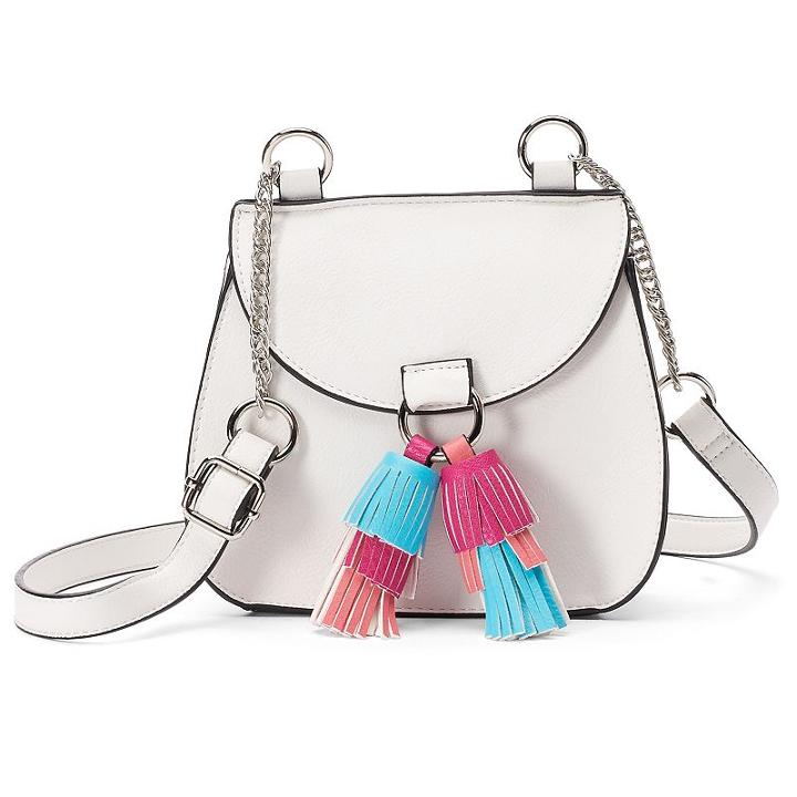 Candie's&reg; Cici Flap Saddle Bag, Women's, White