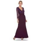 Women's Onyx Nite Lace Empire Waistband Evening Gown, Size: 16, Light Red