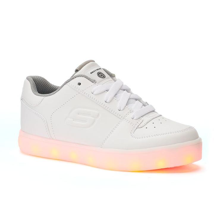 Skechers Energy Lights Kid's Shoes, Girl's, Size: 1, White