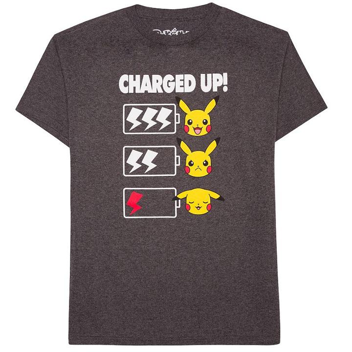Boys 8-20 Pokemon Charge Tee, Boy's, Size: Small, Dark Grey