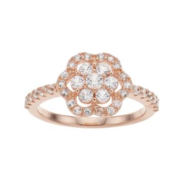 Pure Radiance Diamond Accent Flower Ring, Women's, Size: 9, White
