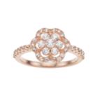 Pure Radiance Diamond Accent Flower Ring, Women's, Size: 9, White