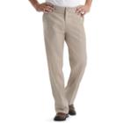 Men's Lee Custom Fit Relaxed-fit Flat-front Pants, Size: 33x29, Med Beige