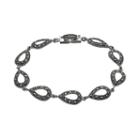 Tori Hill Marcasite Sterling Silver Teardrop Bracelet, Women's, Size: 7.25, Grey
