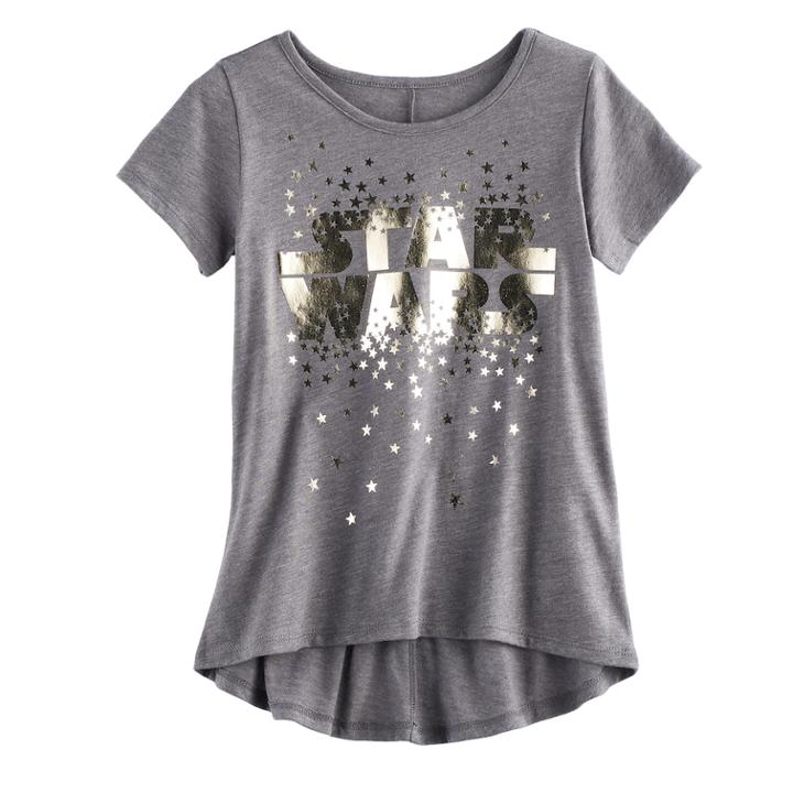 Girls 7-16 Star Wars Foil Graphic Tee, Size: Large, Grey (charcoal)