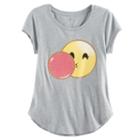 Girls 7-16 & Plus Size So&reg; Rolled Cuff Graphic Tee, Girl's, Size: 14 1/2, Med Grey