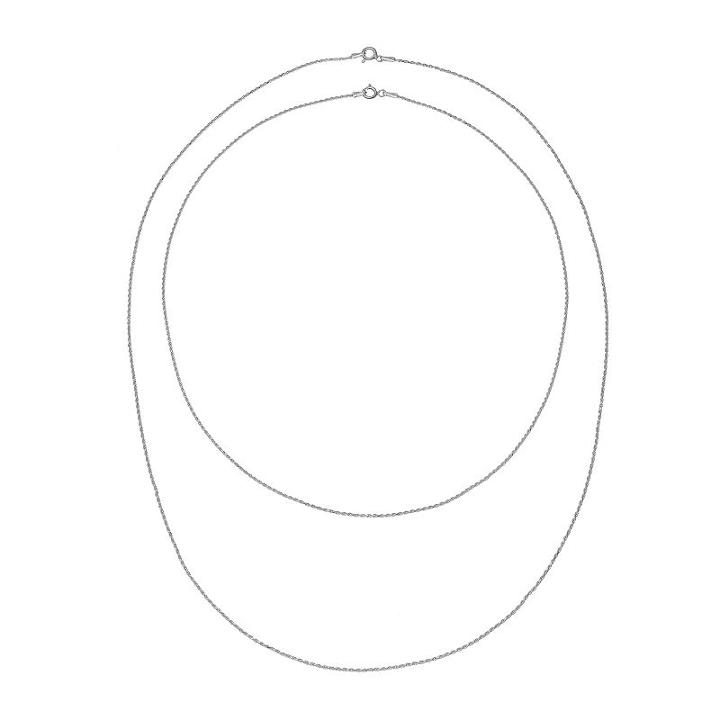 Pure 925 Sterling Silver Rope Chain Necklace Set - 18-in. & 24-in, Women's, Grey