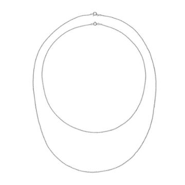 Pure 925 Sterling Silver Rope Chain Necklace Set - 18-in. & 24-in, Women's, Grey