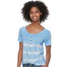 Women's Sonoma Goods For Life&trade; Raglan Henley Tee, Size: Xs, Light Blue